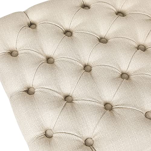 Homebeez 47.6" Inch Storage Ottoman Bench For End Of The Bed, Tufted Foot Rest Stool For Living Room (Apricot) #TOP3