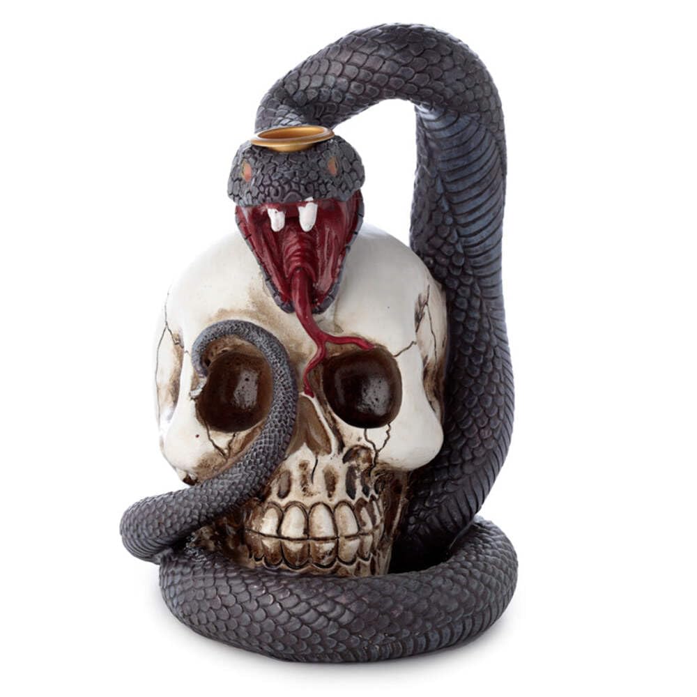 Puckator Mixed Snake And Skull Backflow Incense Burner - Home Zen Meditation Decor Accessories - Incense Waterfall Cone Burner - Spiritual Feng Shui Gothic Goth Relaxation Gifts Gift - Desk Ornaments