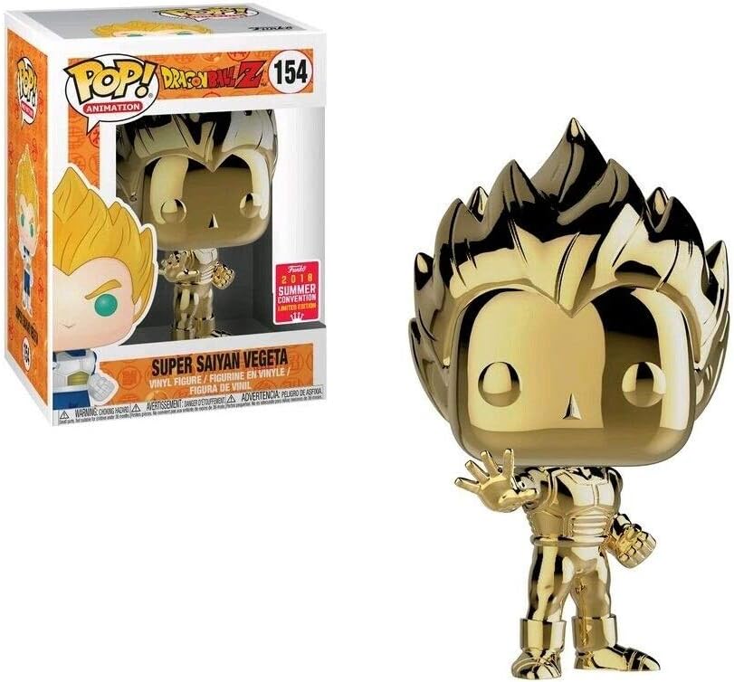POP Funko Dragon Ball Z Super Saiyan Vegeta Gold Chrome Toy Tokyo SDCC Exclusive (2018 Toy Tokyo SDCC Exclusive)