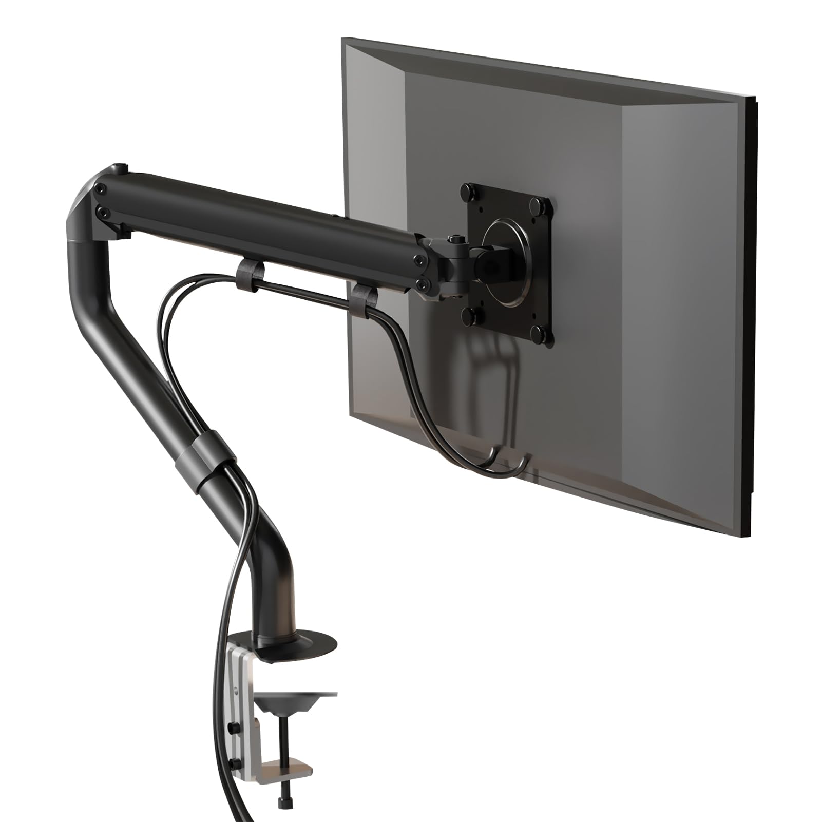 Single Monitor Arm for 17-32Inch Flat/Curved Screen,Gas Spring Computer Monitor Arm, Computer Monitor Stand Load Capacity 1-9.5 KG (Black)