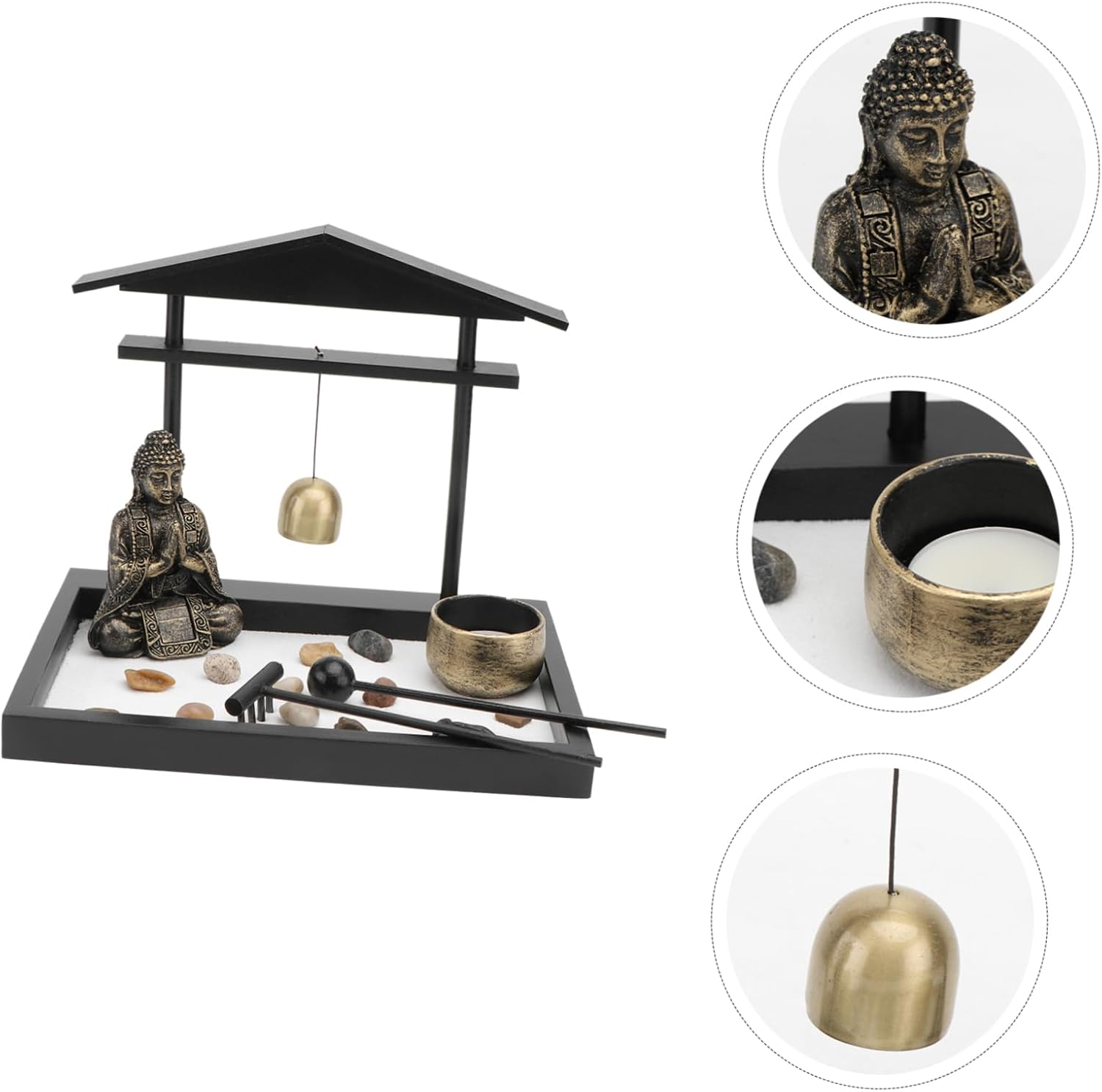 ERINGOGO 1 Set Resin Sand Table Ornament Wood Figure Model Meditation Adornment Decoration Sand