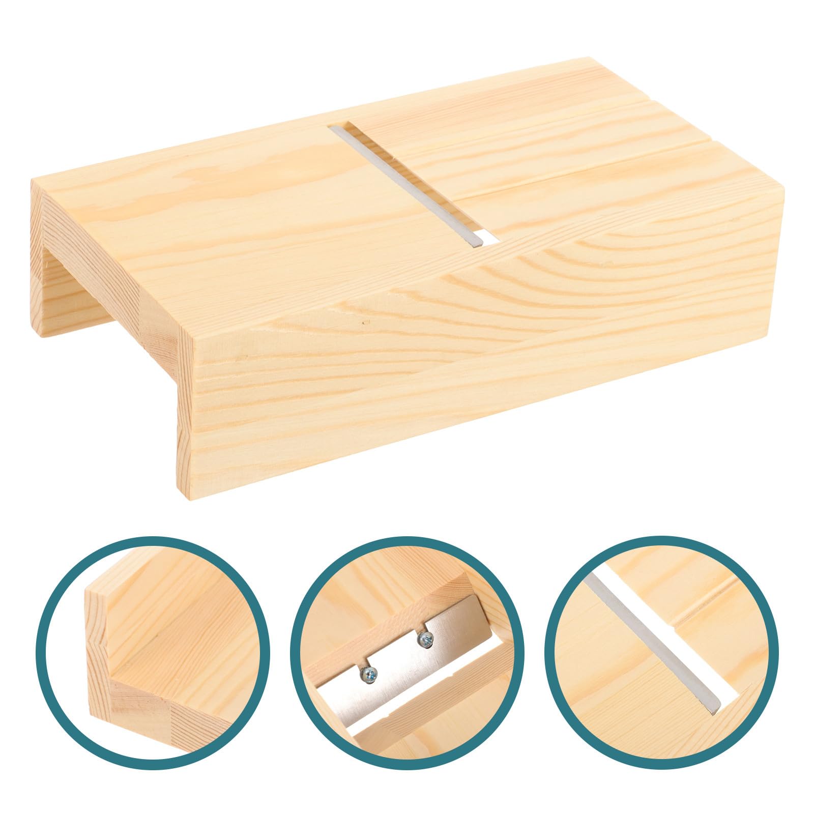 Affettatrice per Formaggio in Acciaio Inox e Legno Beige, Facile da Usare e Pulire, per Burro e Sapone in Uso Domestico e Professionale