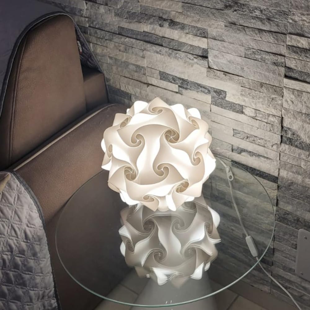 Lampadesign ® Lampada da comodino Camera da letto a Led Sfera Bianca moderna Abat jour FIOCCO 23 cm Luce notte lettura relax Tavolo Tavolino Scrivania Lampadina E27 Lampade comodini stanza