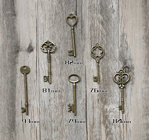 24Pcs Mixed Vintage Skeleton Keys, 6 Styles,Each 4Pcs, Bronze, Extra Large(L) #TOP5