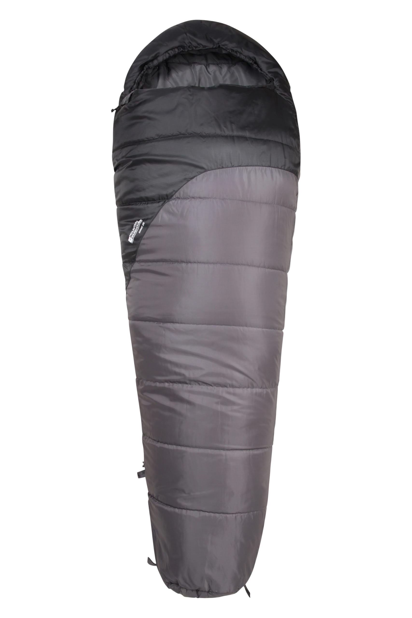Mountain Warehouse Summit 250 Sleeping Bag - 3/4 Season Insulated & Mummy Shaped Bag - For Spring Summer, Camping & Trekking Grey LLR — image 1