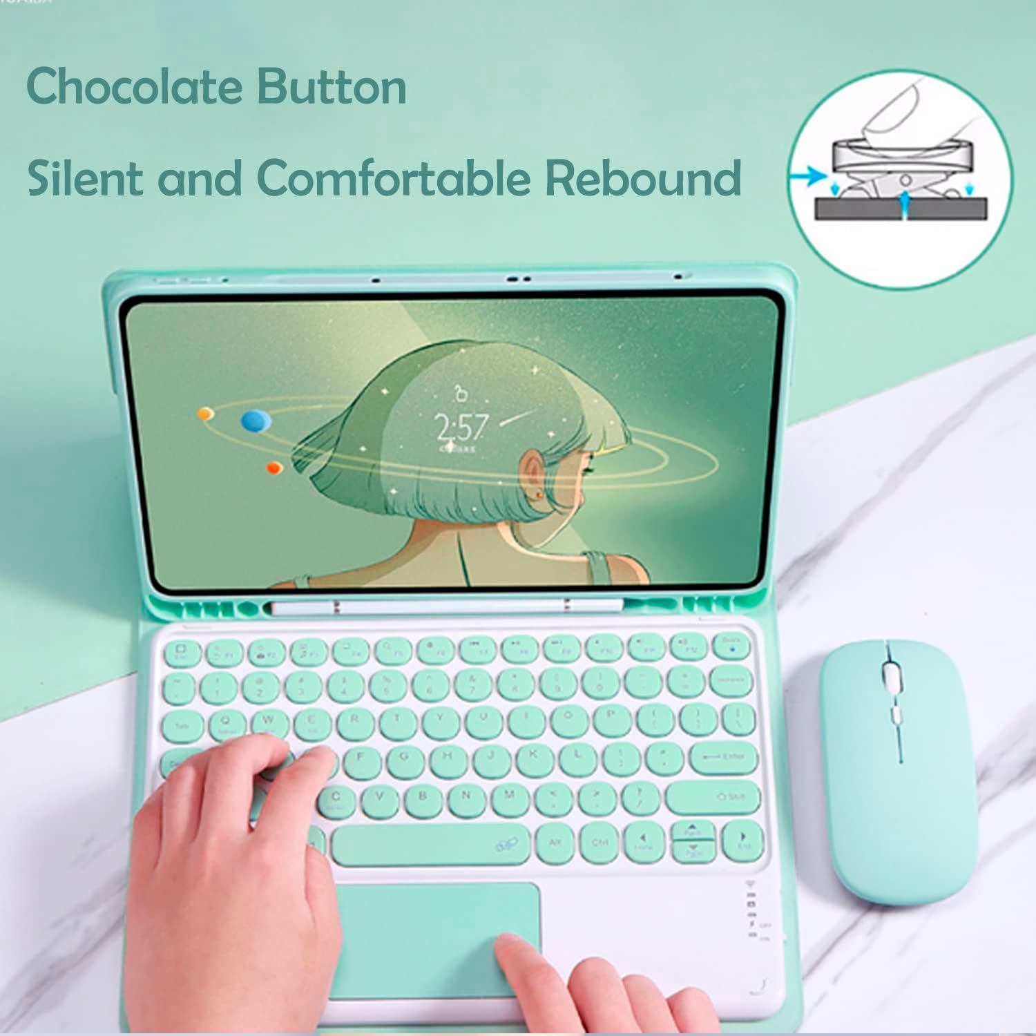 Keyboard Case with Mouse for Xiaomi RedMi Pad 10.61 inch 2022, Folio Keyboard Case Cover with Magnetically Detachable Wireless Keyboard for RedMi Pad 10.61'' Released 2022 Tablet, Black