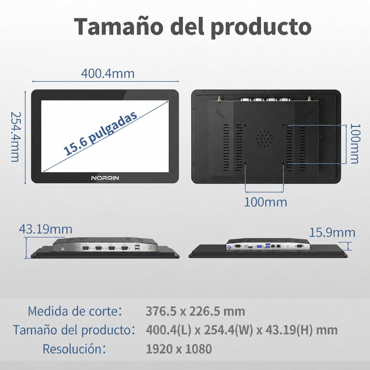 21,5" Monitor táctil Industrial con computadora integrada, FHD