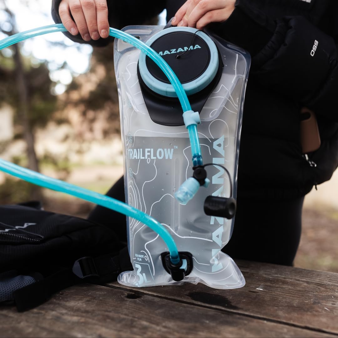 Trailflow-88EZ Hydration Bladder by Mazama Designs. Leakproof, Easy Clean and Fill Water Reservoir BPA Free, Fits Most Hydration Backpacks. Great for Running, Hiking, Camping, Cycling. (3L) - Image 2
