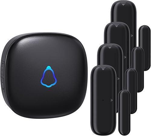 Miniatura 12 de Timbre de puerta, alarma de sensor de contacto inalámbrico METAK para puerta abierta con alcance de 500 pies, 58 timbres y 5 niveles de volumen para