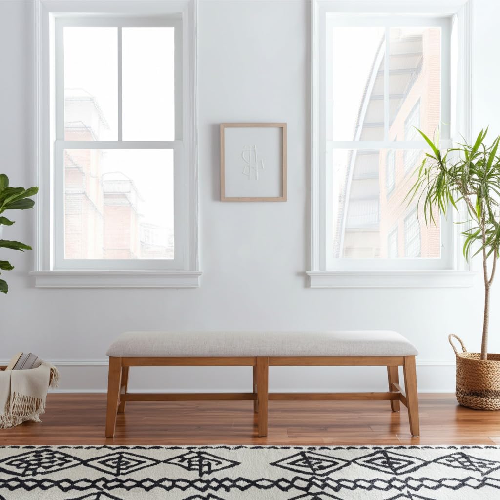 Alpine Furniture Olejo Solid Pine Dining Bench in Natural