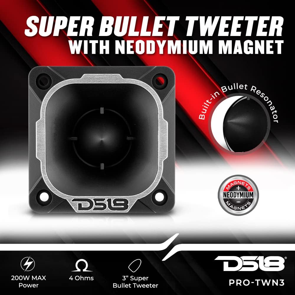 DS18 PRO-TWN3 PRO 2.5 Inches High Compression Neodymium Tweeter 250 Watts 1" Voice Coil (1 Speaker)