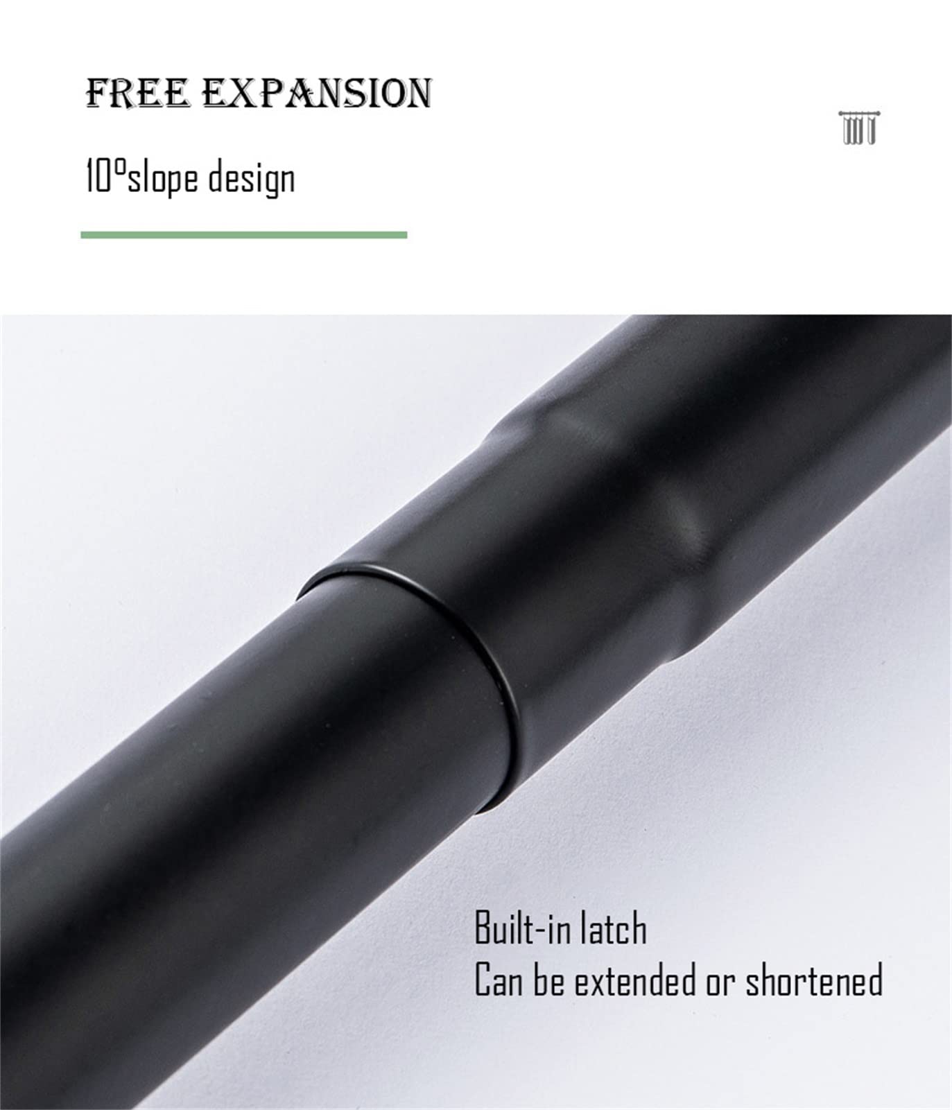 Fodalob Varillas de Cortina de Ducha curvadas Riel a Prueba de Herrumbre Esquina en Forma de L Barra de riel de Cortina de baño Barra Extensible de Metal - Negro (Size : C-90 to 130cm x 90 to 130cm)