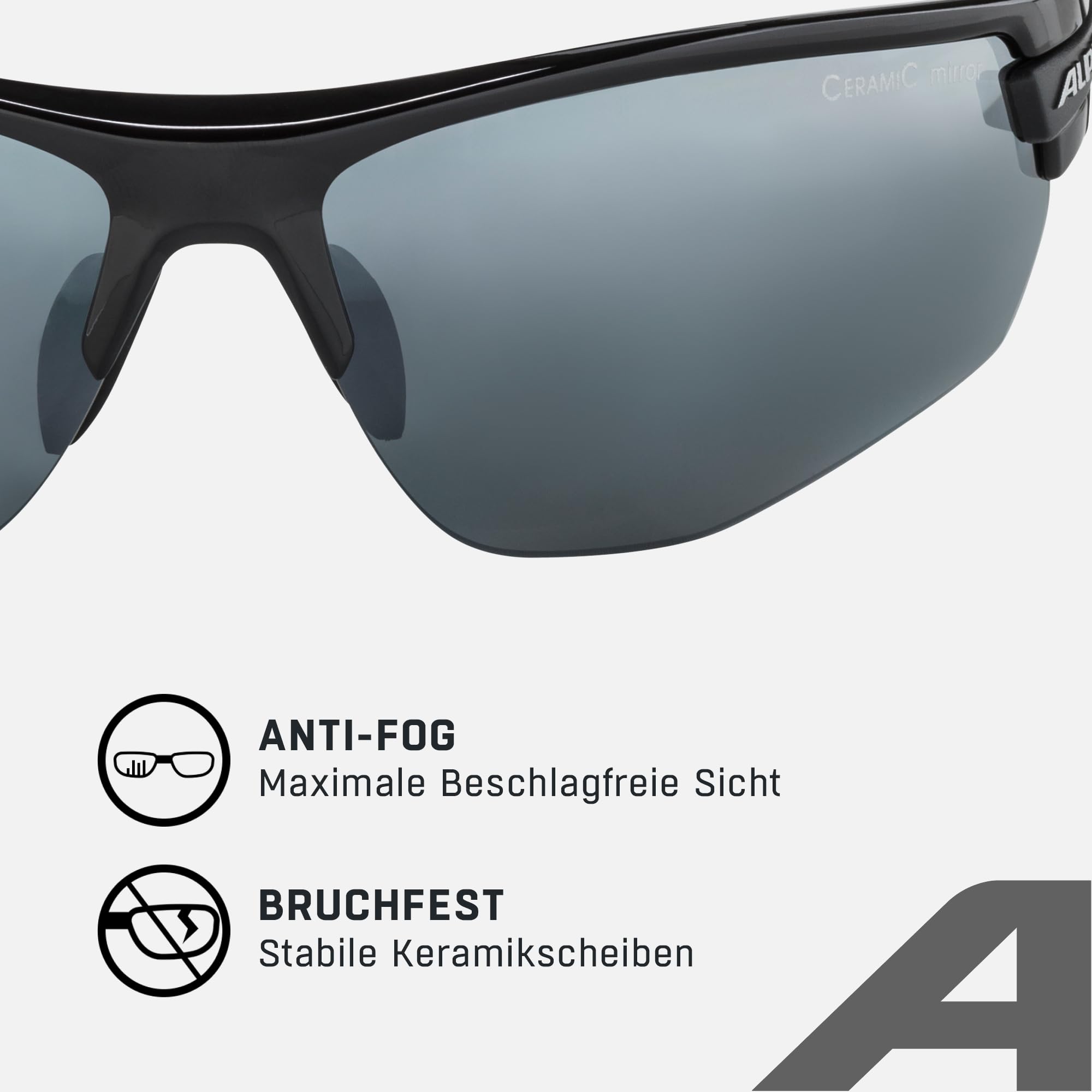 ALPINA TRI-SCRAY 2.0 HR - Indiv. Anpassbare, Bruchsichere Wechselscheiben Sport- & Fahrradbrille Mit 100% UV-Schutz Für Erwachsene