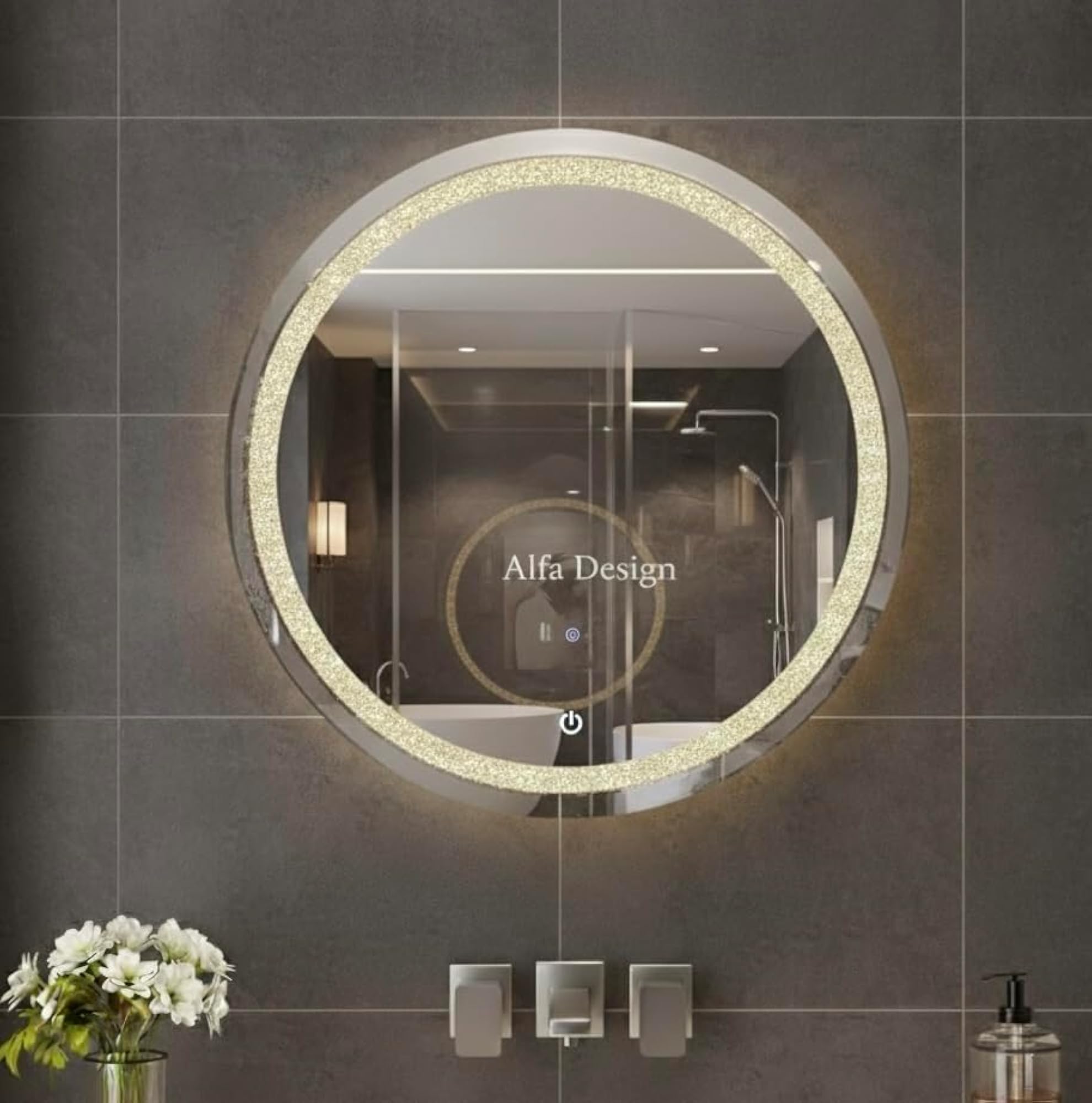 Alfa Design Round Crush Diamond LED Wall Decor