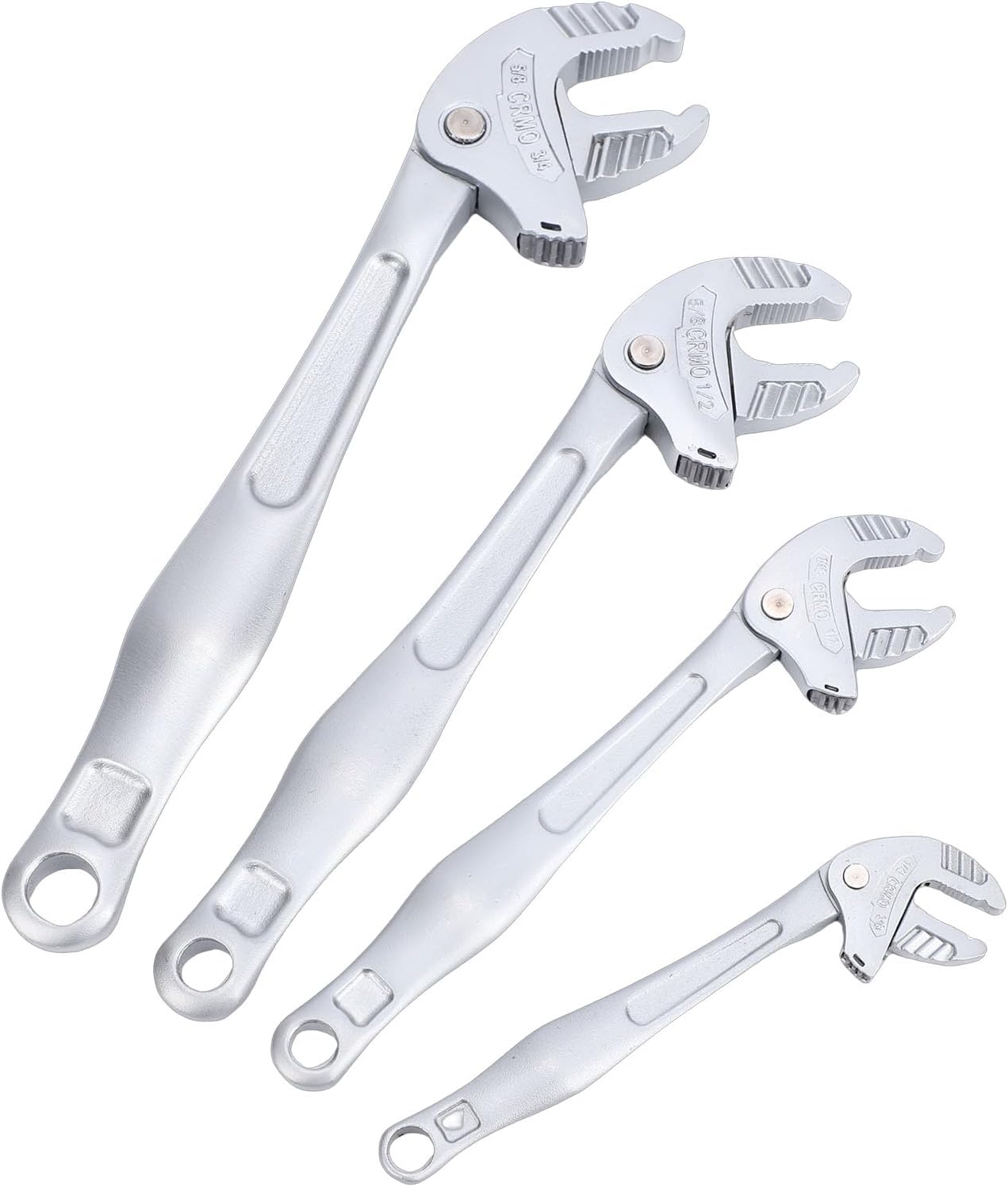 Self Adjusting Wrench, Self Locking Adjustable Wrench Set with Crab Shaped Ratchet Mechanism for Pipe Maintenance Vehicle Repair Home Workshop