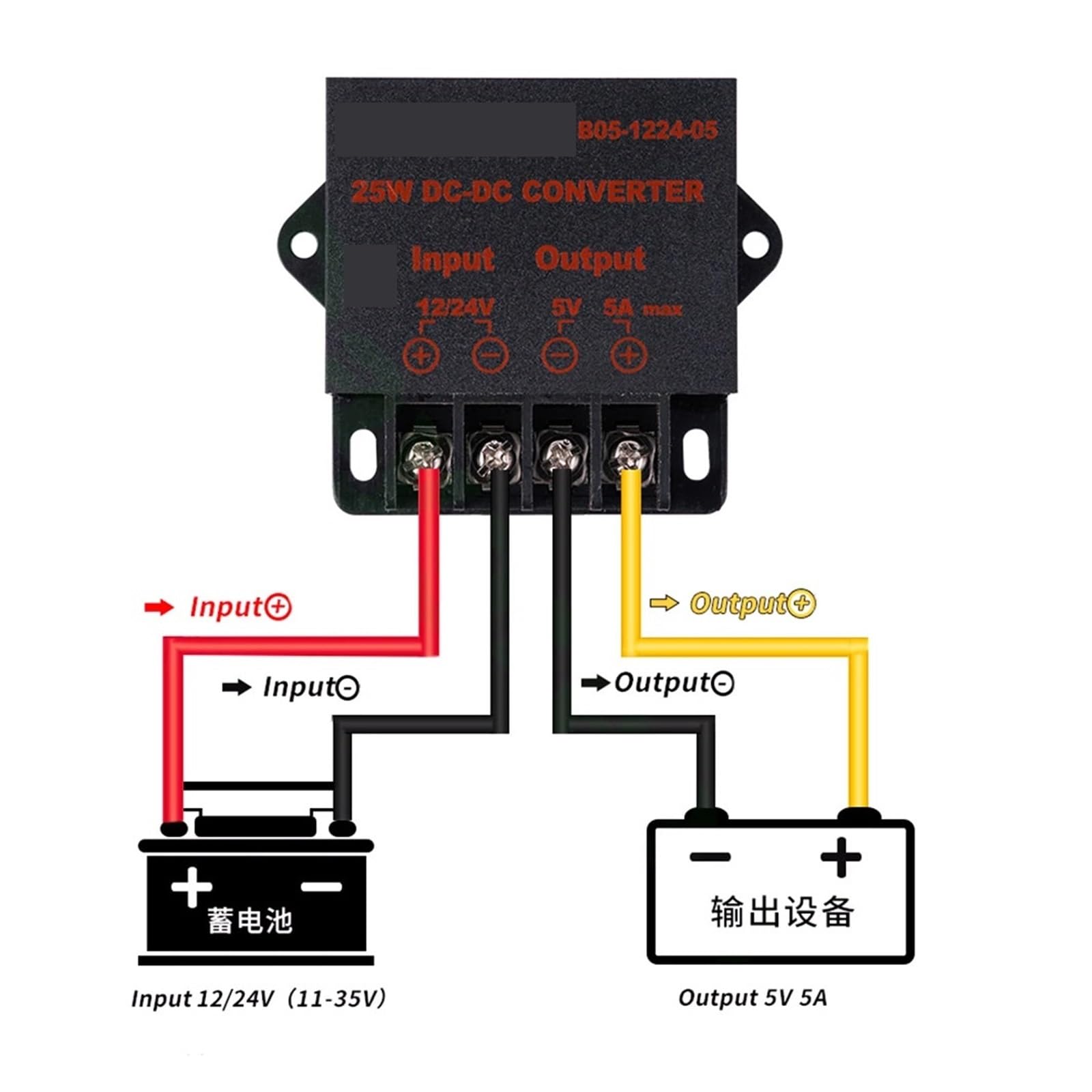 Regolatore Riduttore Convertitore di potenza Convertitore CC da 1 pezzo, efficienza, ondulazione di uscita, rumore, ondulazione di tensione di uscita -40-85℃, 0,01 A, 11-35 V CC | potenza di uscita 25