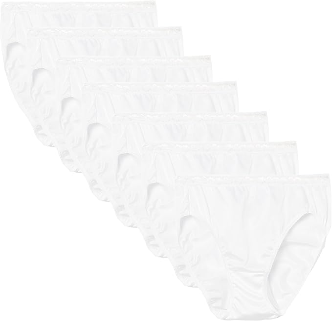 Hanes Women's Nylon Hi Cut Underwear, Pack of 6 (Assorted Colors) at