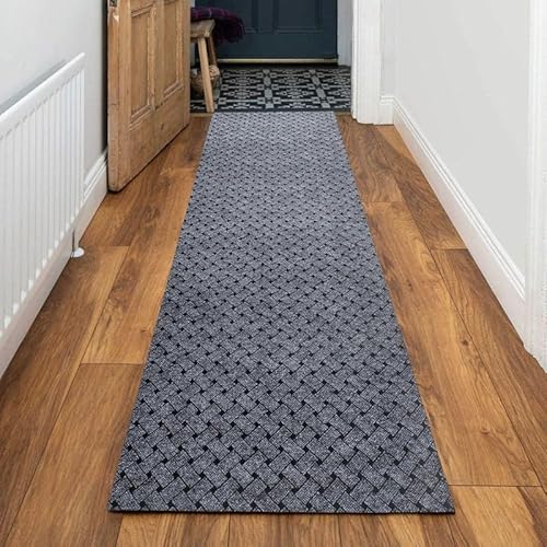 eXtreme Carpet Runner for Hallways, Kitchen, & Living Room | Sturdy, Washable, & Lightweight Custom Length Narrow Rug Runner | Non-Slip Rubber Backed 66cm Wide x 122cm Long Runner - Vectra Grey - Cosy Home Interiors eXtreme Carpet Runner for Hallways, Kitchen, & Living Room | Sturdy, Washable, & Lightweight Custom Length Narrow Rug Runner | Non-Slip Rubber Backed 66cm Wide x 122cm Long Runner - Vectra Grey
