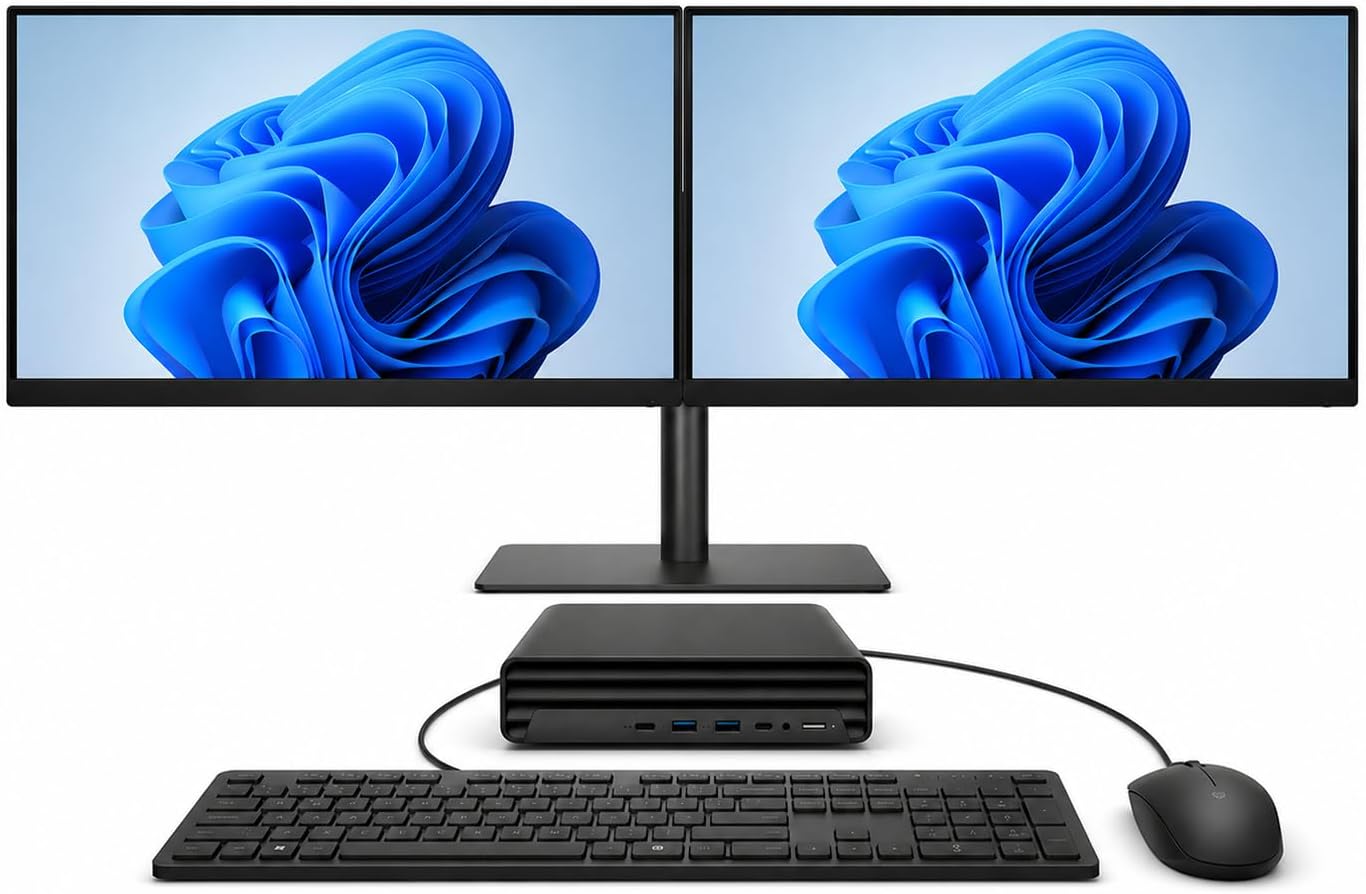 COMPUCLEAR Complete Set Dual 22 Inch Monitors & Dell Optiplex 3090 ...