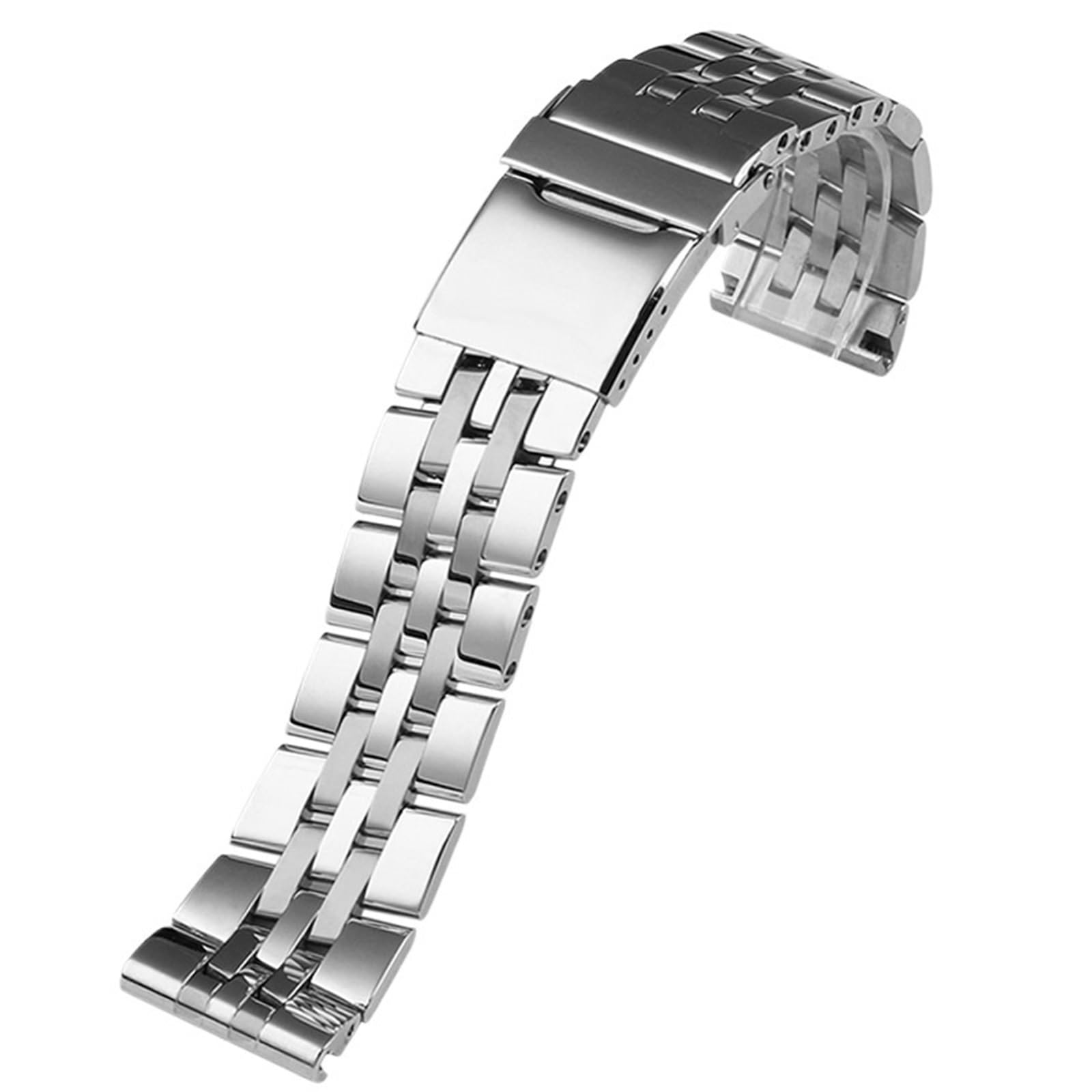 Correa de reloj de acero inoxidable de 22 mm y 24 mm, plateada y dorada, de metal sólido for hombre y mujer.