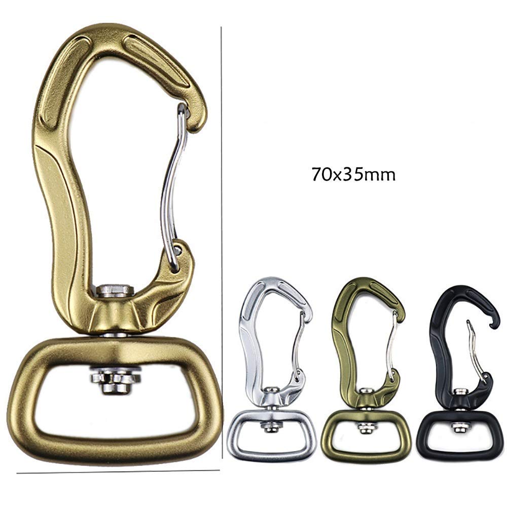 Moschettone Pesante, Gancio Clip Moschettone Super Robusto Clip di Fissaggio 4 Pezzi 4kn Portachiavi Escursionismo Altalena Guinzaglio per Cani Super Resistente (Verde,70x35mm)