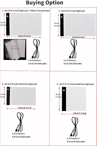 Miniatura 7 de Caja de luz LED A4 ultrafina portátil con cable USB, brillo regulable, caja de luz LED para dibujo, boceto, animación, estarcado, visualización de