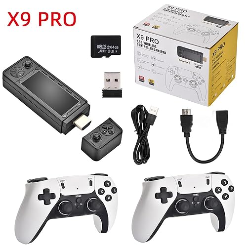 Miniatura 7 de XURUYI X9 Pro Retro Game Stick 4K Built-in 64128256G with 37800+42000+60000+ Classic Games, Retro Game Emulator 2.4G Dual Wireless Controllers 40+