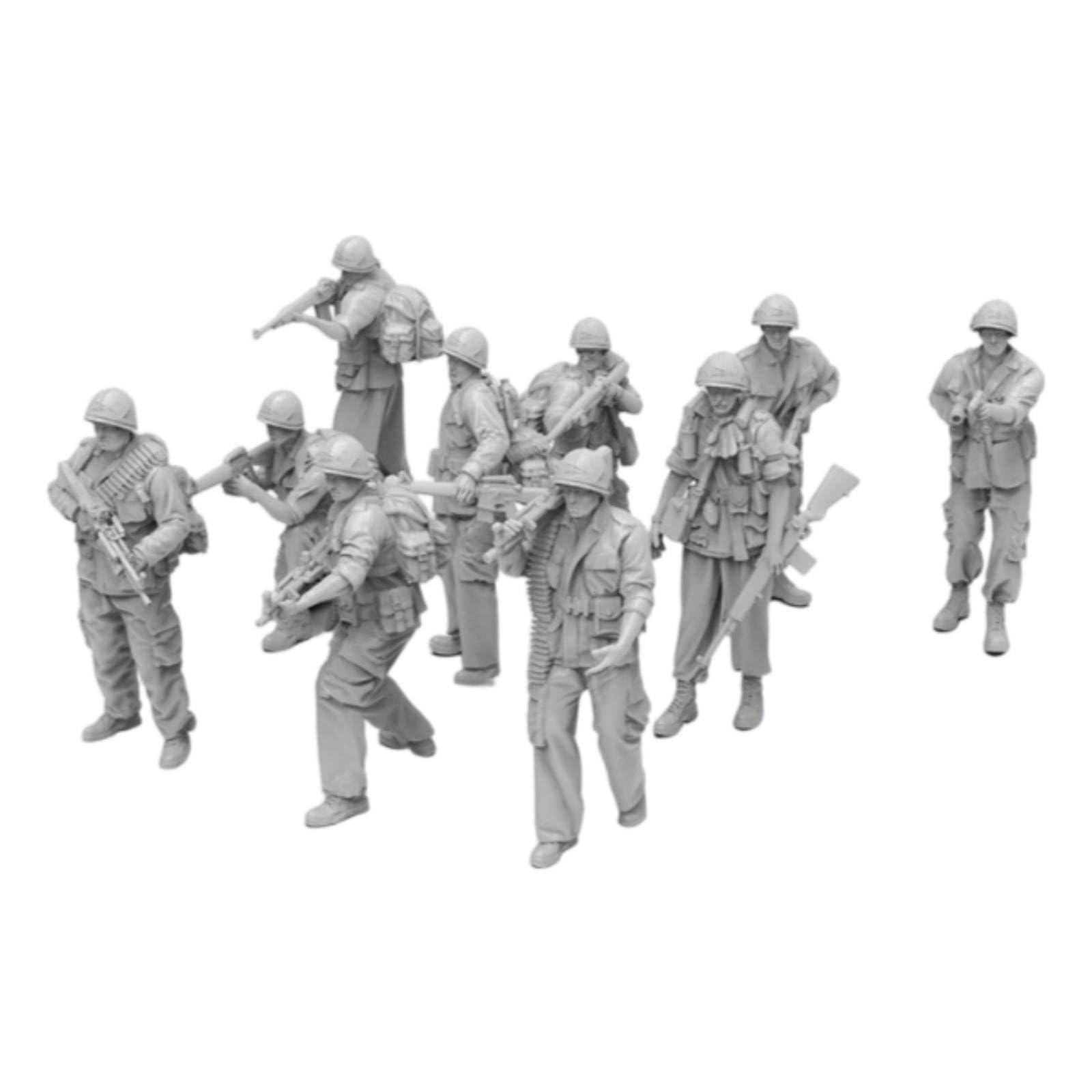 TAIZhiChen 10 Pieces Soldatini in Resina Non Dipinti Soldatini da Dipingere Monopezzo Kit Modello Soldato in Resina per Esposizione, 1/35 5 CM