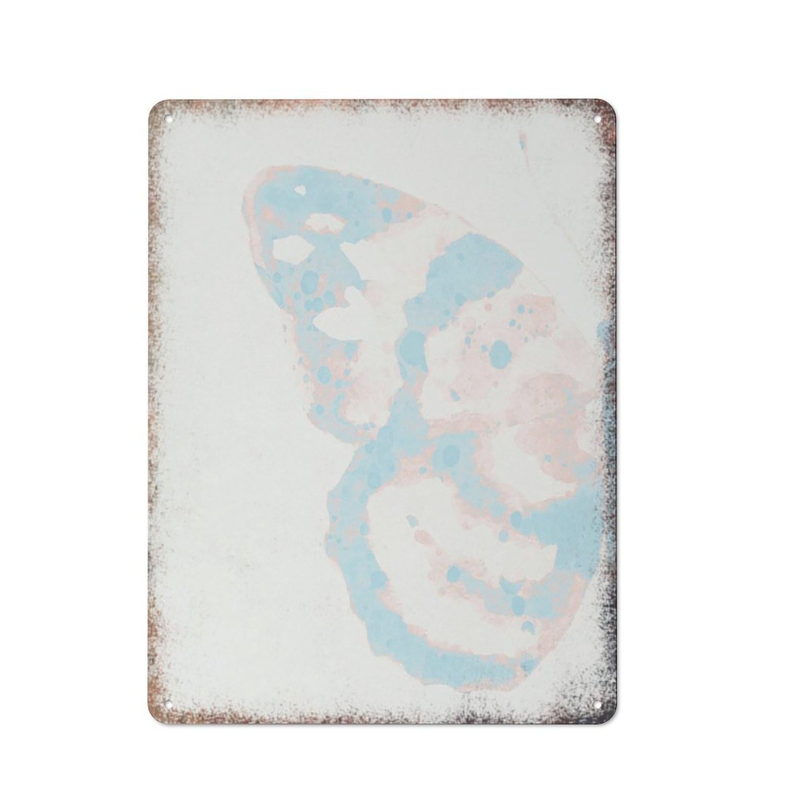 Pastel Blue Wing Butterfly Minimalist Nursery Home Wall Decor Art 8x12inch