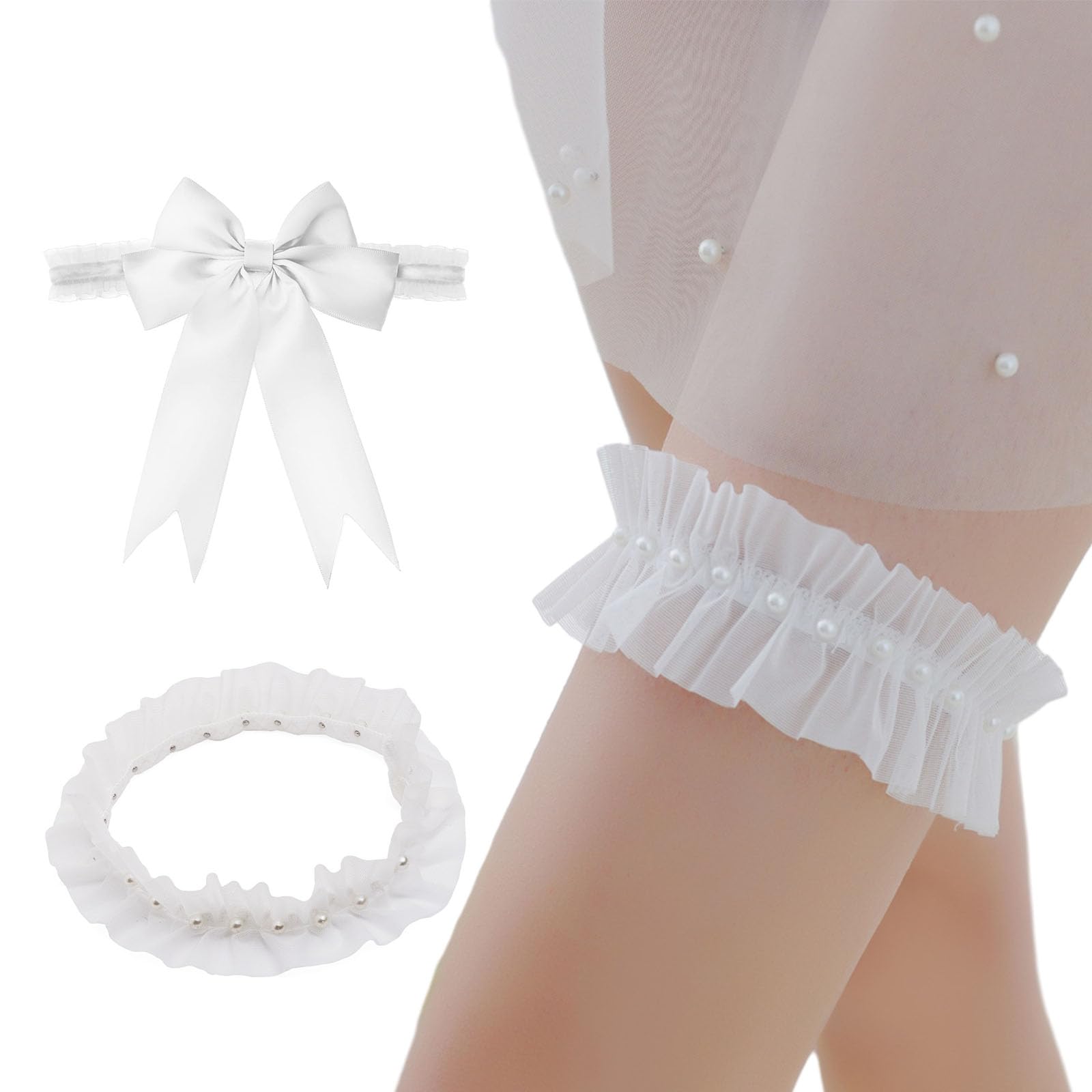 Eulapgoe Black Wedding Garters For 2 Pcs Garters For Brides Lace And Ribbon Bow Elastic Garter And Wedding Congratulations Card, Bride Garter Belt Wedding Garter Gift Wedding Card Gift For Party, Engagement,