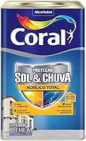 Kit Tinta Acrílica 18L Coral Sol E Chuva Com Trincha 445/9 - Acabamento Profissional E Resistente