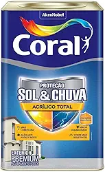 Kit Tinta Acrílica 18L Coral Sol E Chuva Com Trincha 445/9 - Acabamento Profissional E Resistente