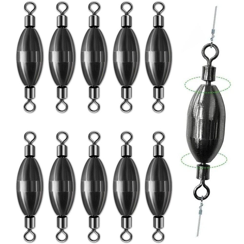 Abbdbd 10pcs Fishing Copper Sinkers Fishing Weight Accessories Swivels Weight Hook Connector Portable Fishing Tackle Equipment