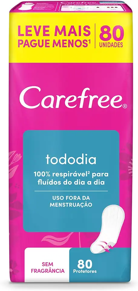 Carefree Protetor Diário Todo Dia sem Perfume 80 unidades