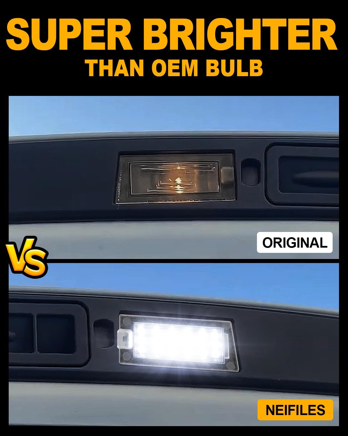 LED License Plate Lights Compatible with Jeep Cherokee 2014-2018 Tag Light Assembly Replacement