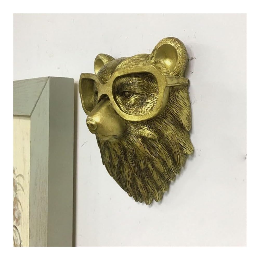 Estatua de arte for regalos Figuras coleccionables Cabeza de animal Decoración de pared, Esculturas de animales Decoración de pared Cabeza de animal de resina Decoración for colgar en la pared for sal