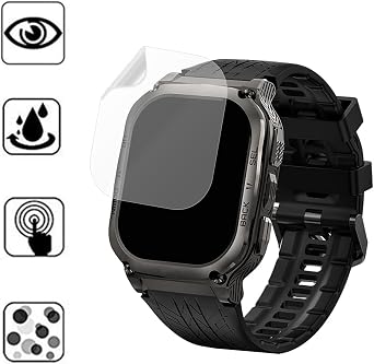 Screen Protector Compatible for AMAZTIM M3 Smart Watch 2 (6 Pack) PET Clear Film, Compatible for KOSPET Tank M3 Ultra 1.96 Smart Watch