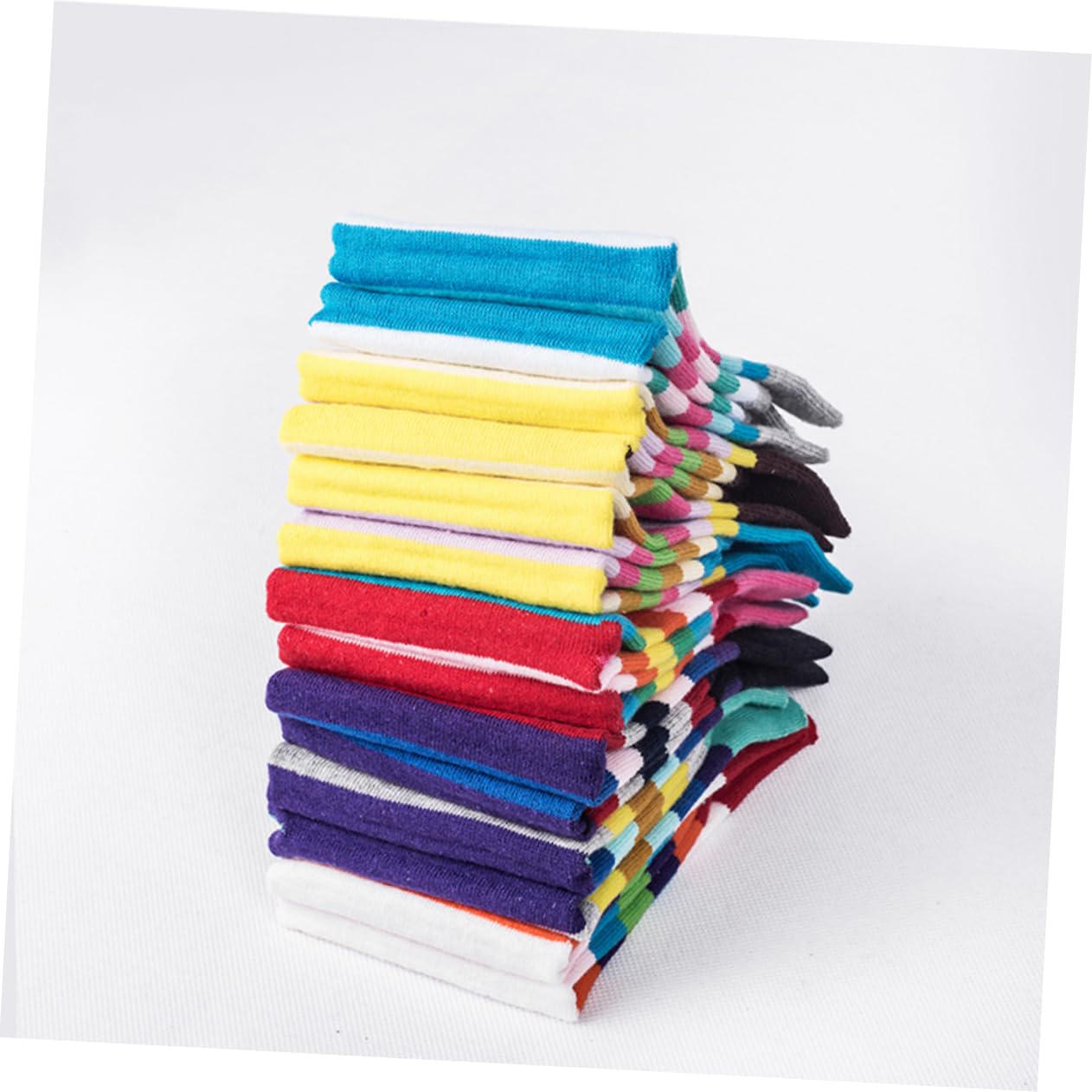 LIFKOME Toe Socks Striped Breathable Toe Socks Comfortable for Shoes Blue-green