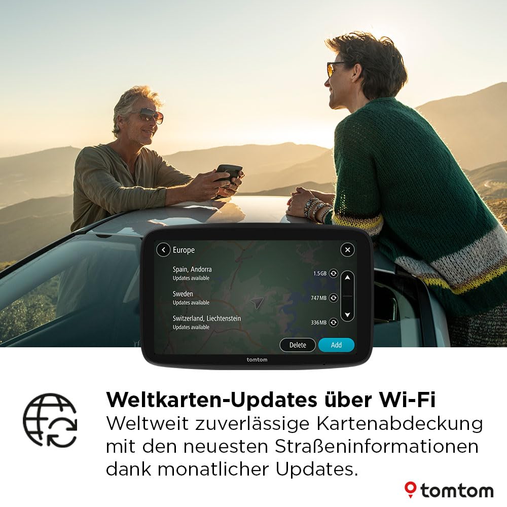 TomTom Pkw-Navi GO Advanced (6 Zoll, Stauvermeidung Dank TomTom Traffic, Weltkarten-Updates inklusive, Updates über Wi-Fi, dynamischer Fahrspurassistent, integrierte, umkehrbare Halterung)