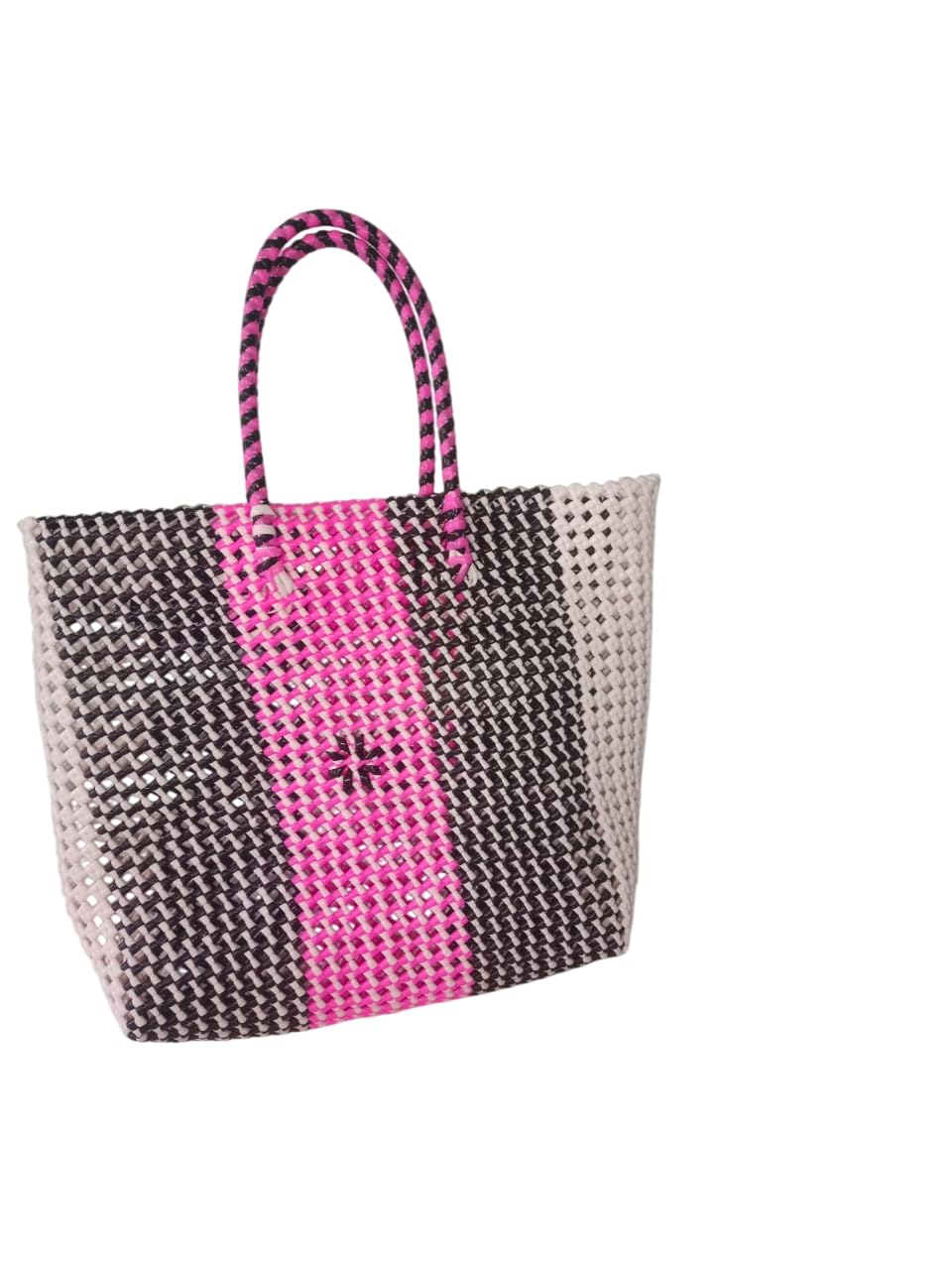 RM COLLECTIONS-Handmade Reusable Multipurpose Hand Made Reusable Washable Plastic Wire Grocery Bag/Koodai/கூடை/ टोकरी (12H*15 W*12L) white-image-13