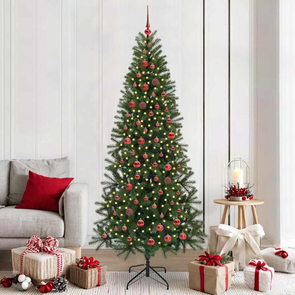 Árbol de Navidad de 210 cm con luces cálidas integradas para celebraciones en casa