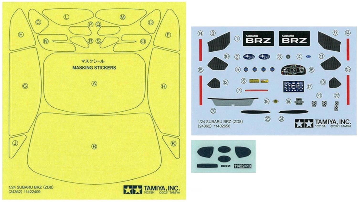 Tamiya 24362 1:24 Subaru BRZ (TD8) - reproducción Fiel, modelismo, Kit de plástico, artesanía, Hobby, Pegado, Kit de maquetas, Montaje, sin Pintar, Multicoloured