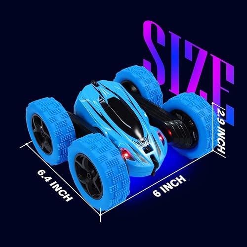 Miniatura 7 de Lumiparty Paquete de 3 autos de acrobacias a control remoto para niños, 2.4 GHz, vehículo de alta velocidad Rock Crawler, 360 giratorio 4WD Off Road