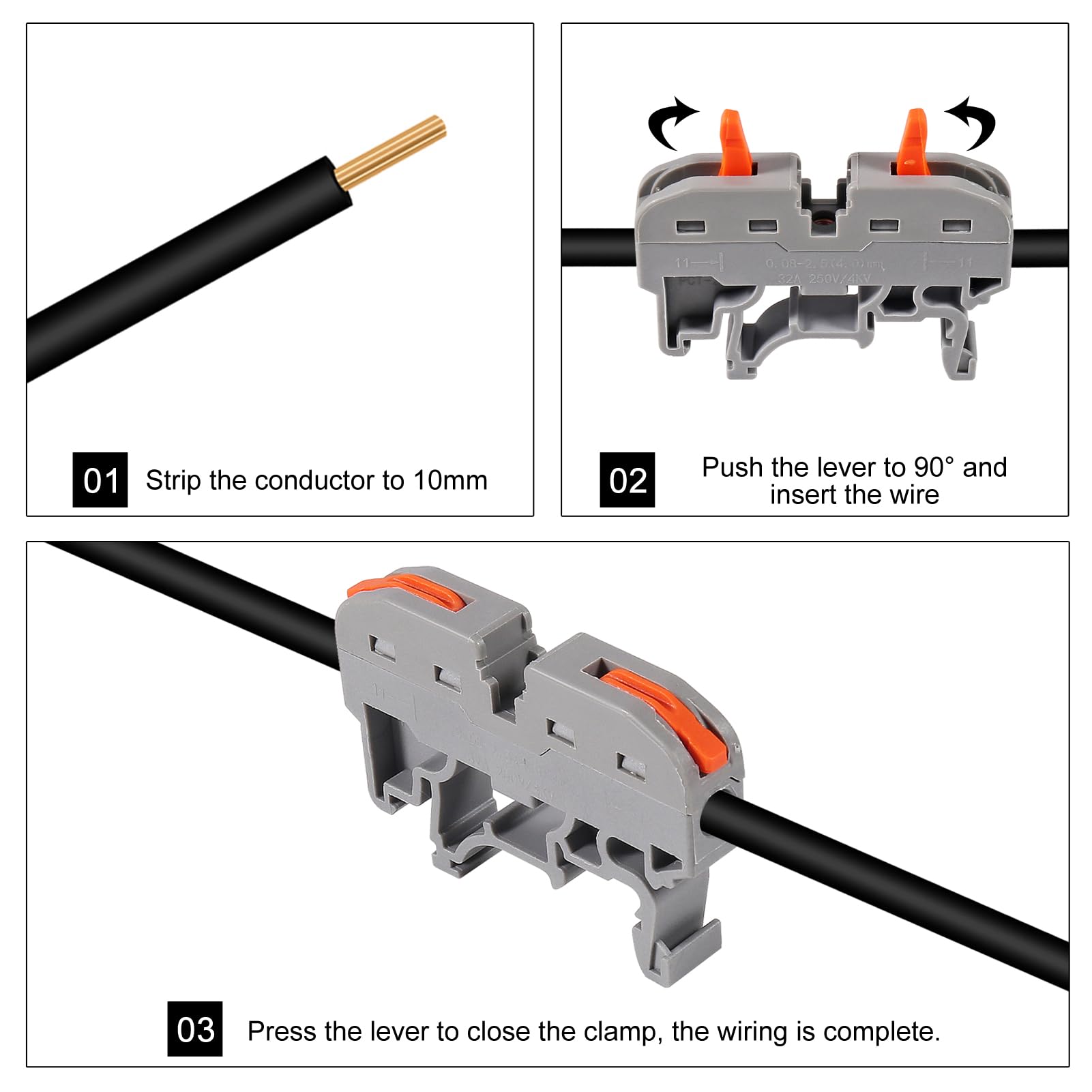 DIN Rail Terminal Blocks Kit - 30PCS -6