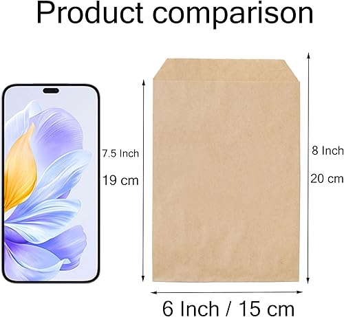 Miniatura 7 de Paquete de 100 bolsas de papel kraft blanco de 3 x 5 pulgadas, bolsa plana para regalo pequeña de fiesta