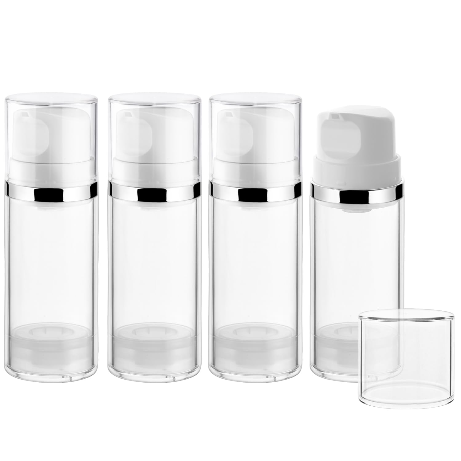 Amazon.com: 4 Pcs 100ml/3.4oz Airless Pump Jar Refillable