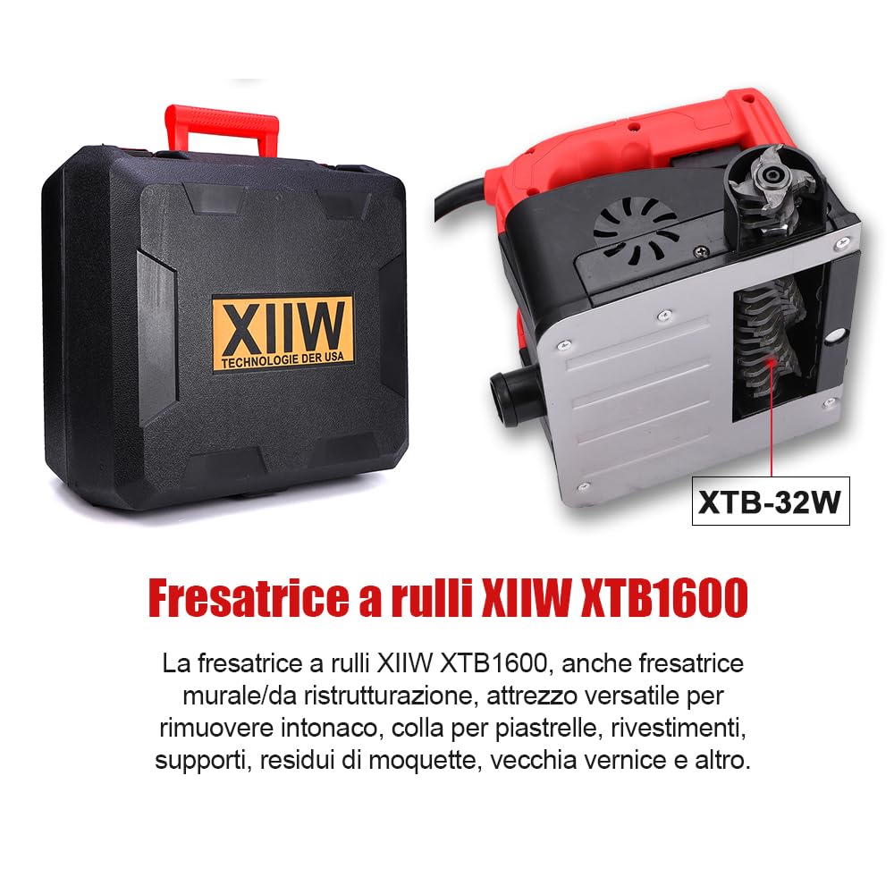 4000UPM - Fresa a rulli per la ristrutturazione, 1600 W, fresatrice per calcestruzzo, smerigliatrice per calcestruzzo, levigatrice per calcestruzzo, granito, intonaco, ceramica