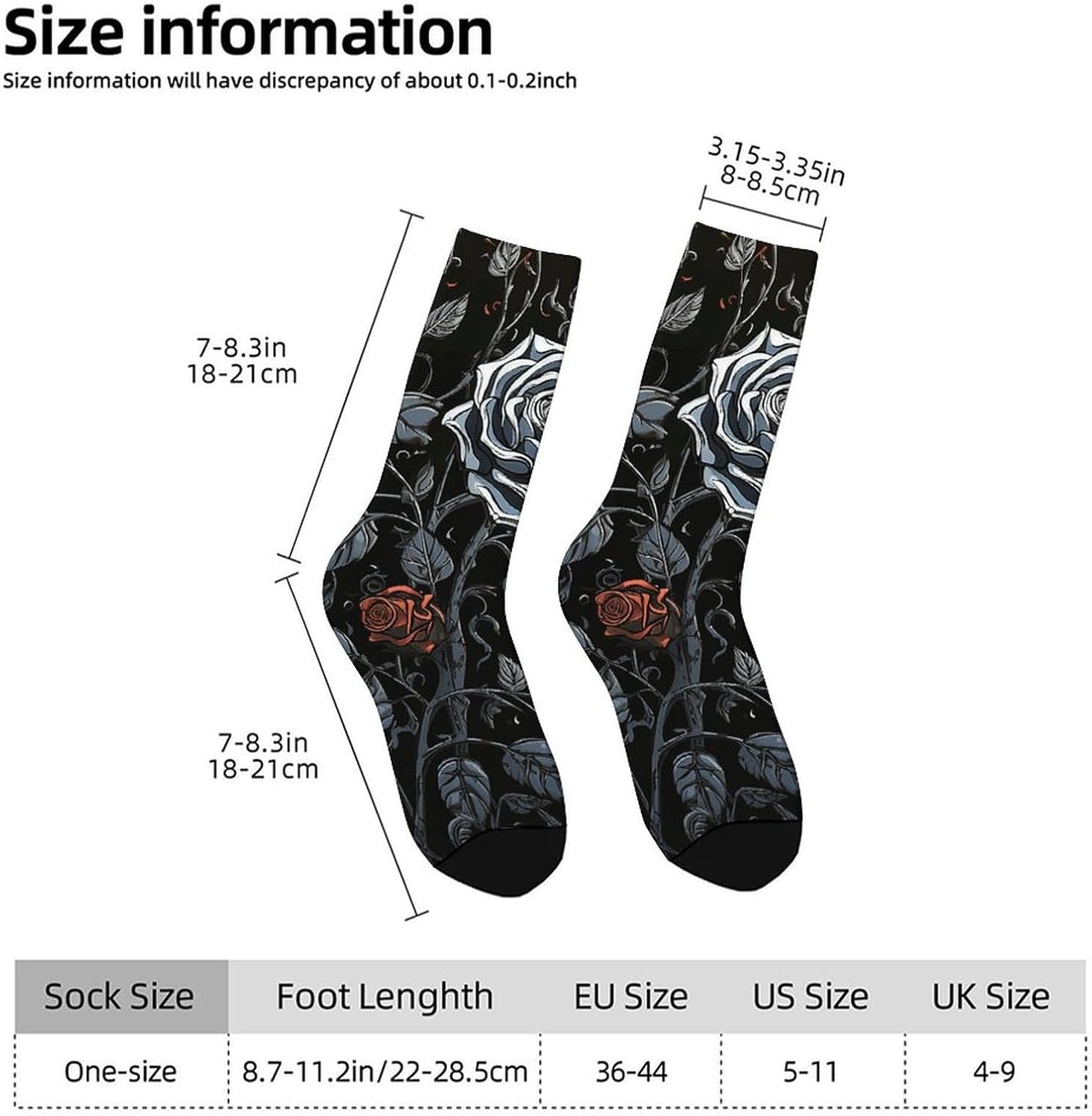 Moisture Wicking Socks, Breathable, Lightweight Crew Sock, Casual | Rose Gothic Work Socks for Women Men, Elastic Soft Boot Socks for Travel, Seamless