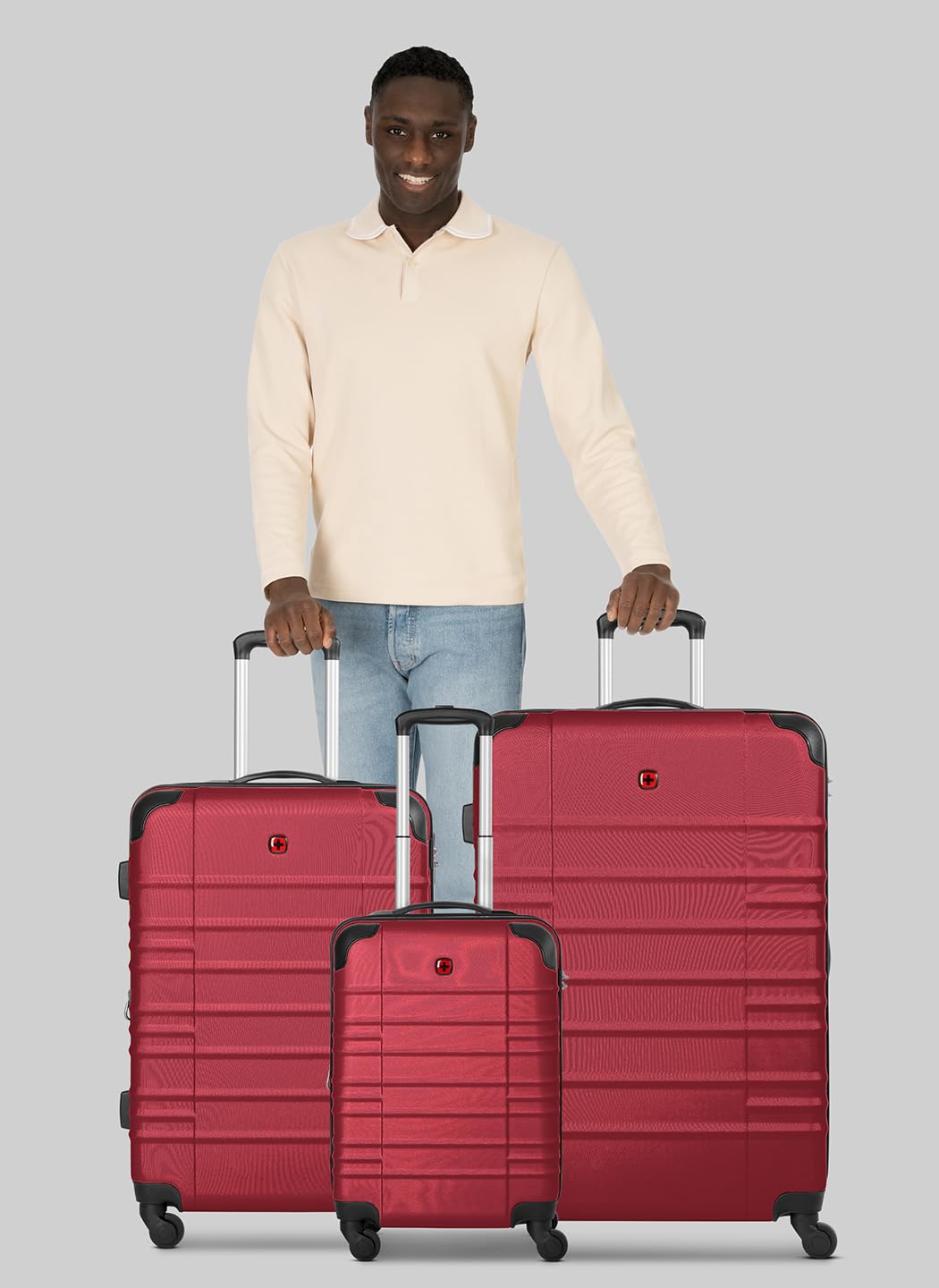 WENGER Koffer-Set 3-teilig für Damen und Herren | Reise-Trolleys 51 x 30 x 75 cm aus hochwertigem, stoßfestem ABS Material | Erweiterbar & Teleskopgriff| Amplar Evo Serie