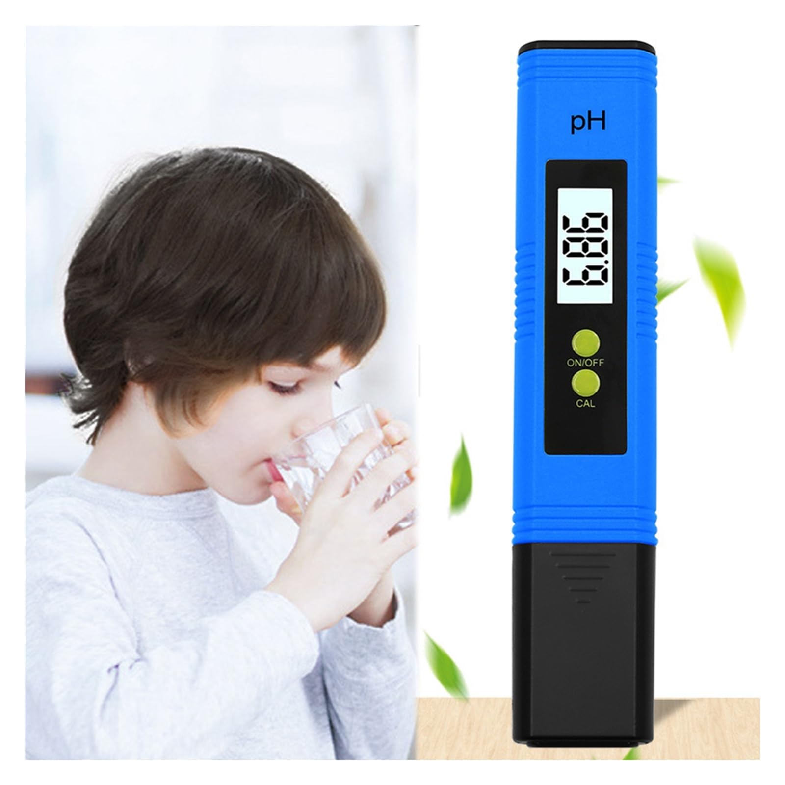 Misuratore di PH 0,01 Alta Precisione for Tester di qualità Acqua con Intervallo di Misurazione 0-14 Adatto for Acquario Piscina(Blue)